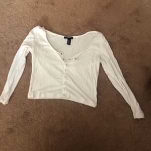 Forever 21 cropped button up crop top